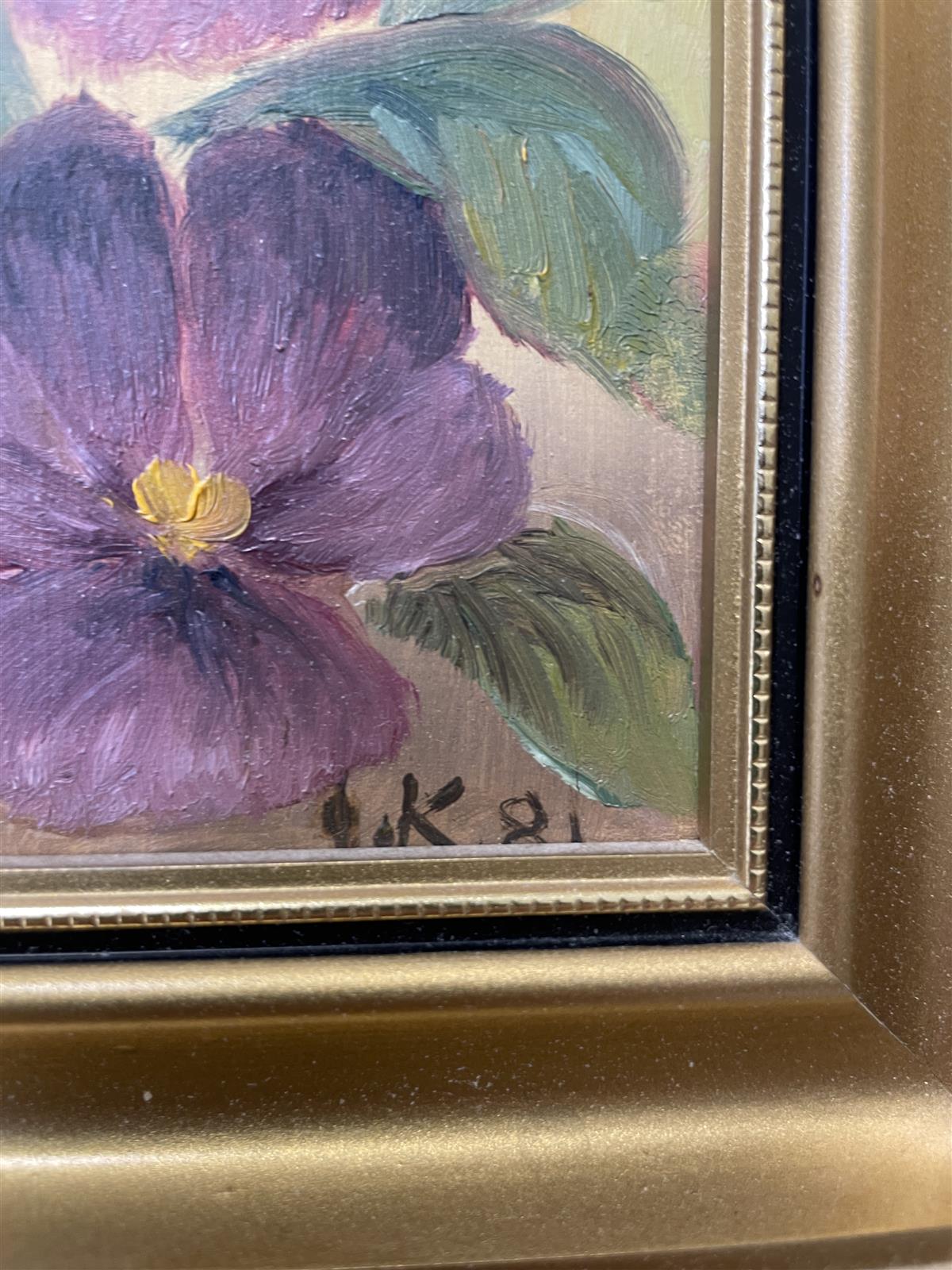 Taulu ”Orvokit” öljyväri, signeerattu