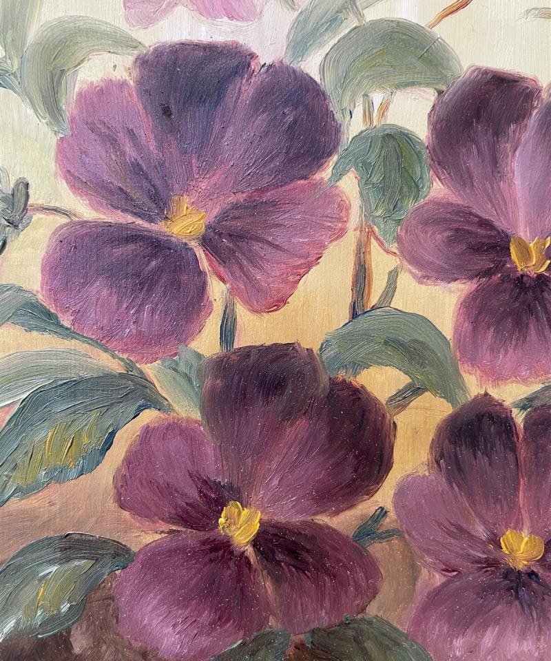 Taulu ”Orvokit” öljyväri, signeerattu