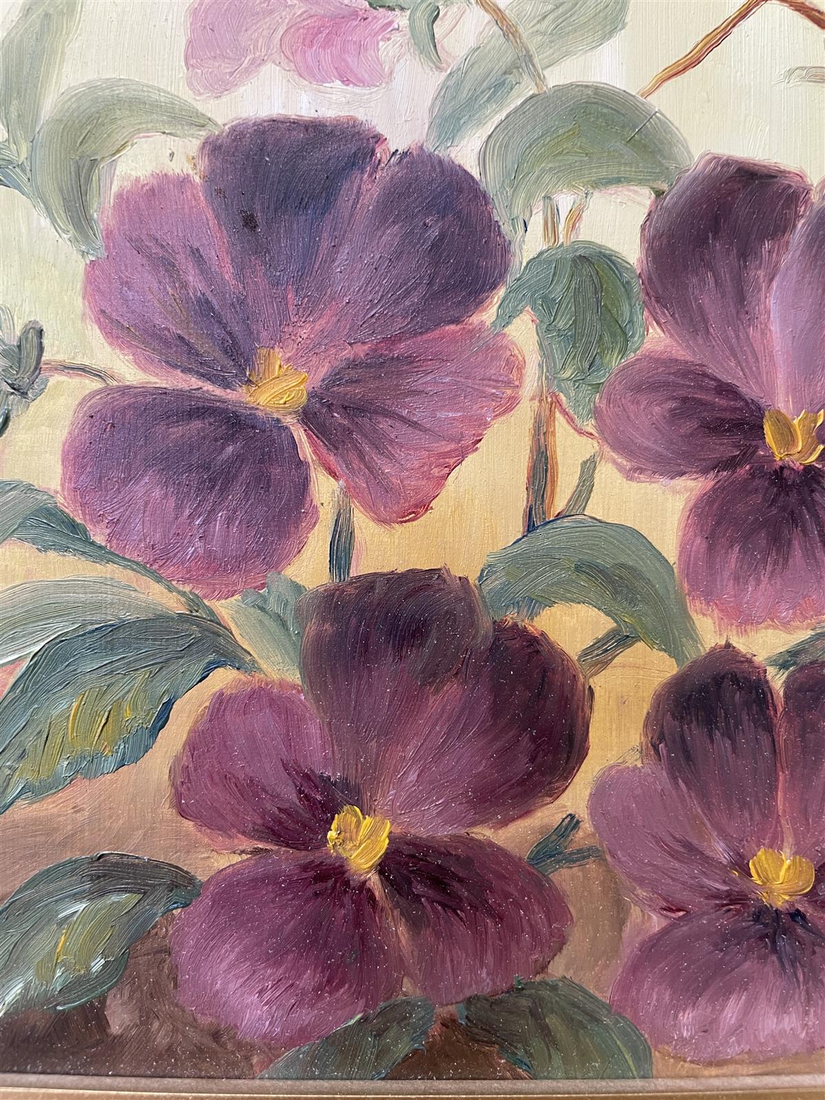 Taulu ”Orvokit” öljyväri, signeerattu