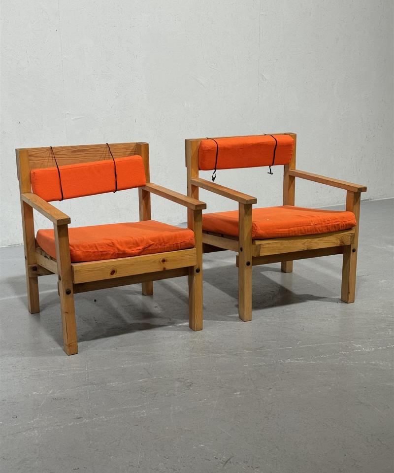 Retro nojatuolit, oranssit (2 kpl)