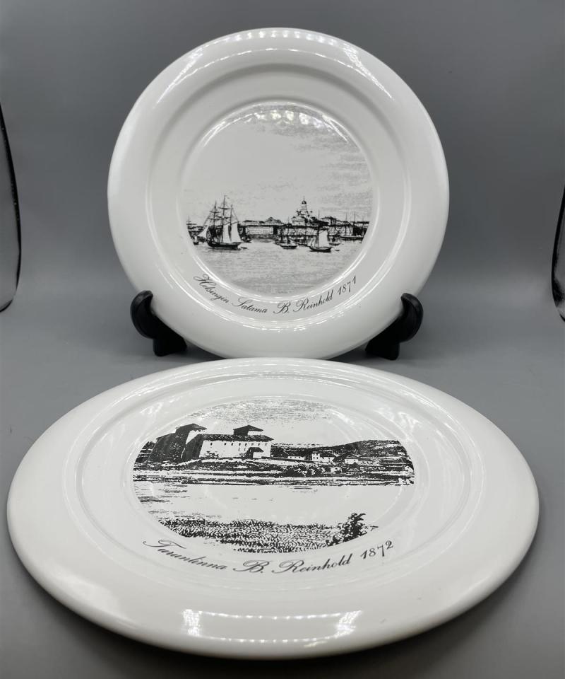 Arabia emali seinälautaset 2kpl