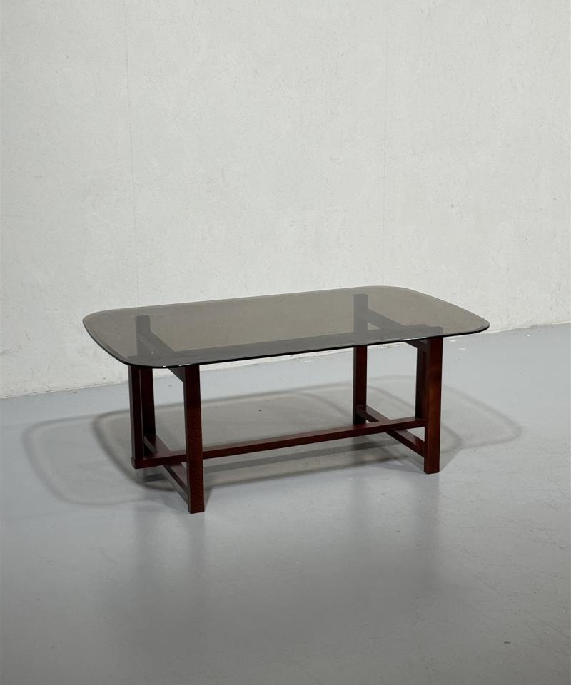 Vintage sohvapöytä 130x80 savulasi