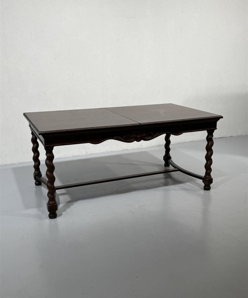 Vintage barokkipöytä puu 175x100 jatkopalalla