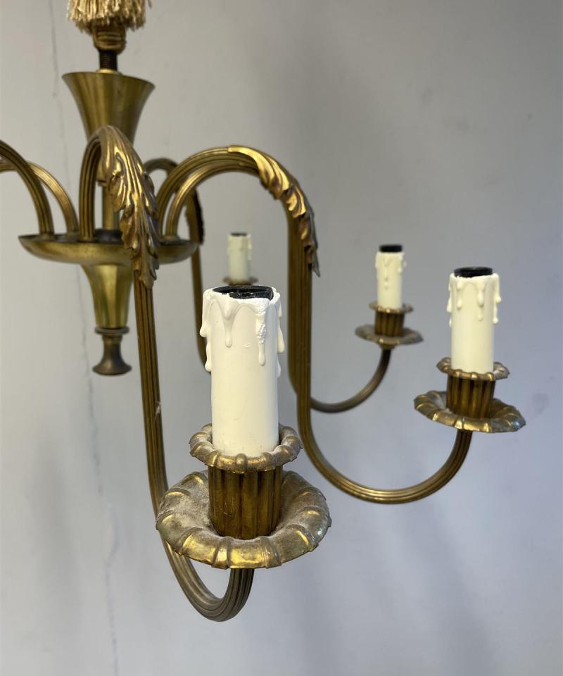 Vintage kattokruunu messinki 6-valaisinpistettä