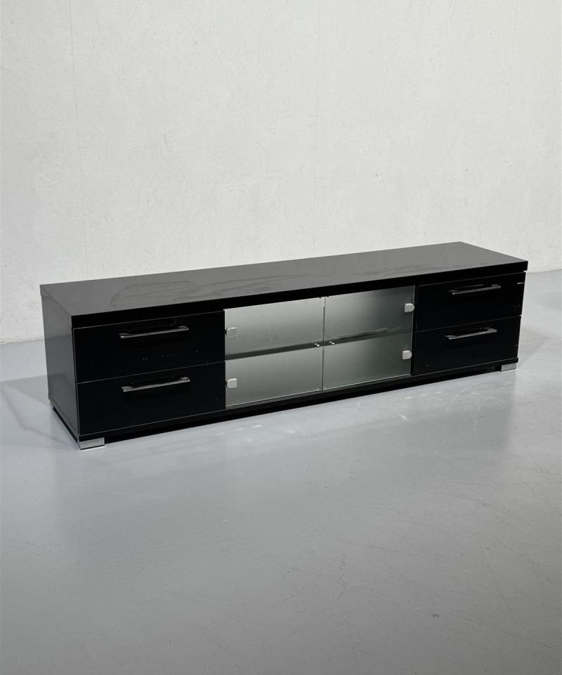 TV-taso korkeakiilto musta 187cm