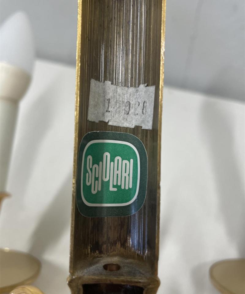 Vintage Scolari seinälampetti messinki