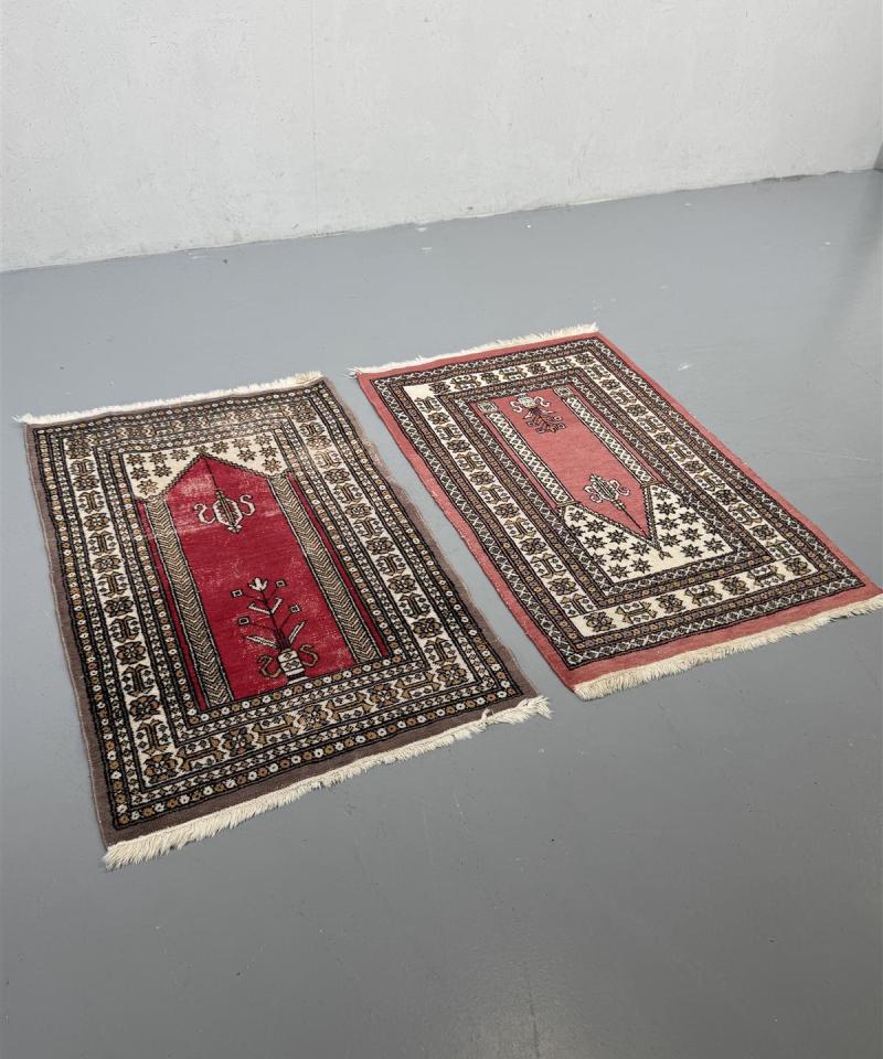 Vintage itämainen matto, punainen (2 kpl)