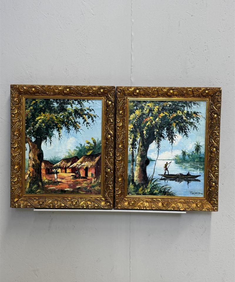 Taulu öljyvärimaalaukset kultakehyksissä