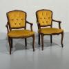 Vintage rokokoo nojatuolit, keltainen (2 kpl)