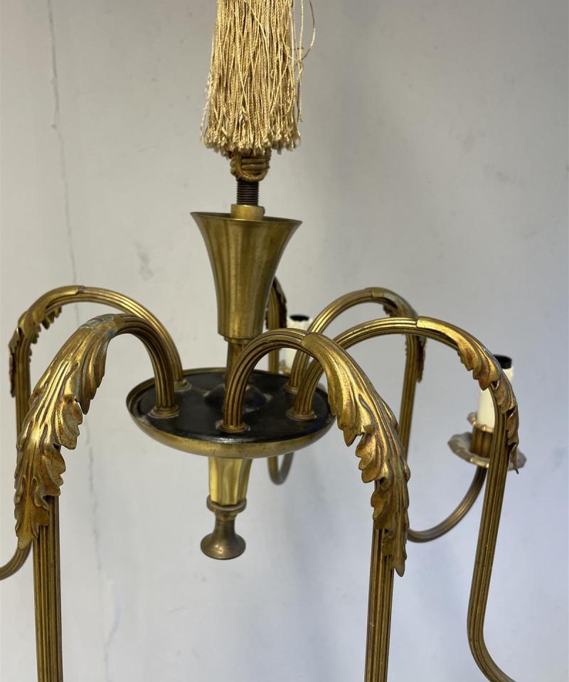 Vintage kattokruunu messinki 6-valaisinpistettä