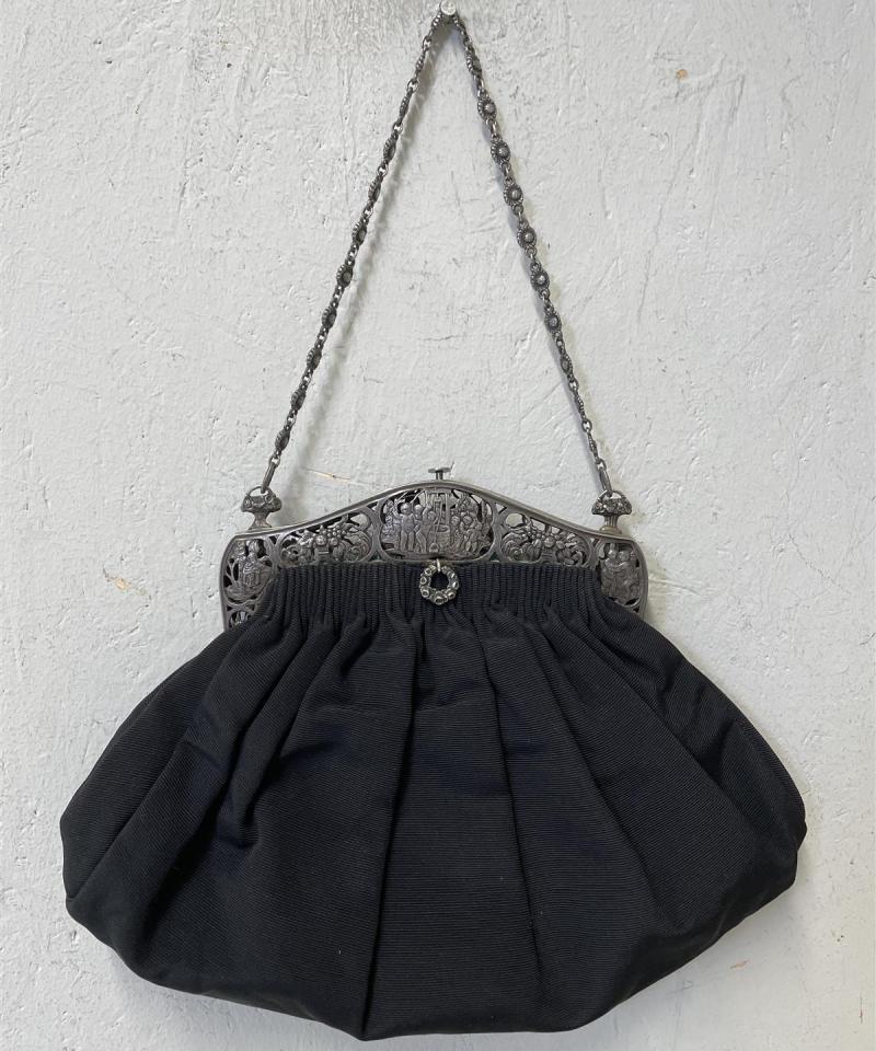 Vintage Christine käsilaukku hopea 40-luku