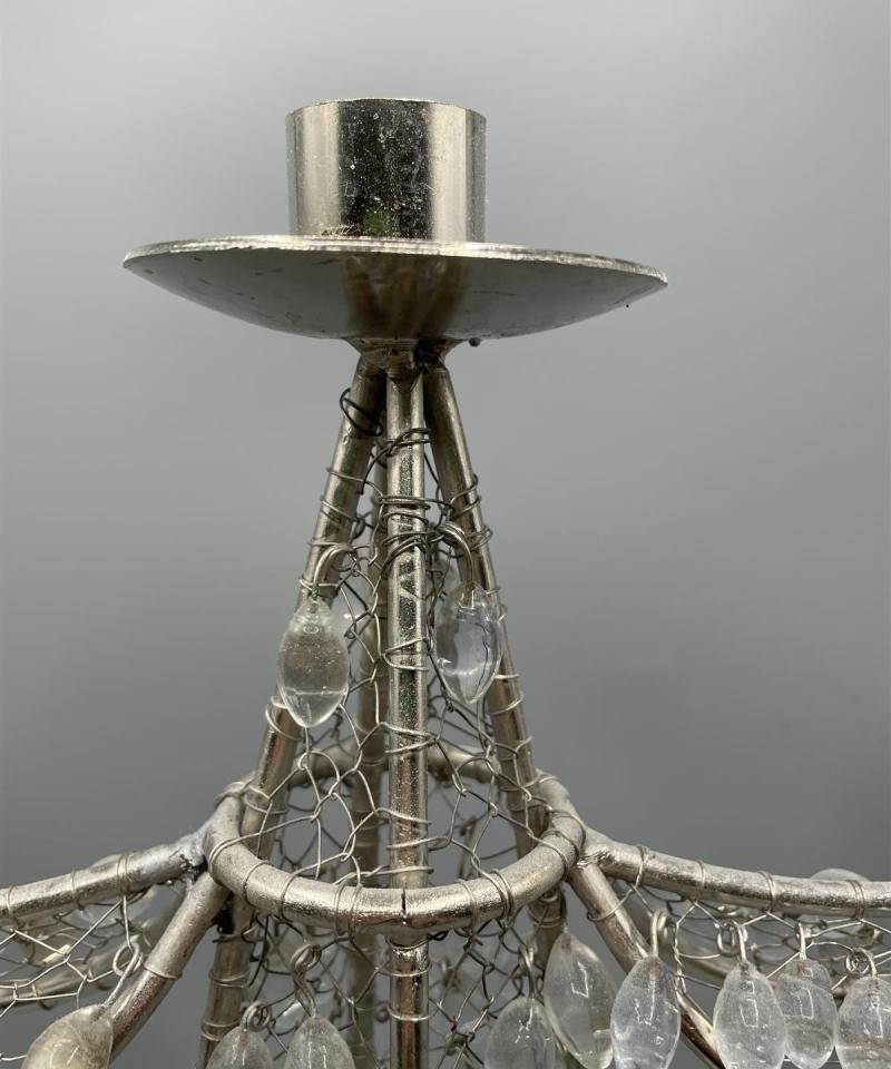 Kynttilänjalka metallia ja lasia