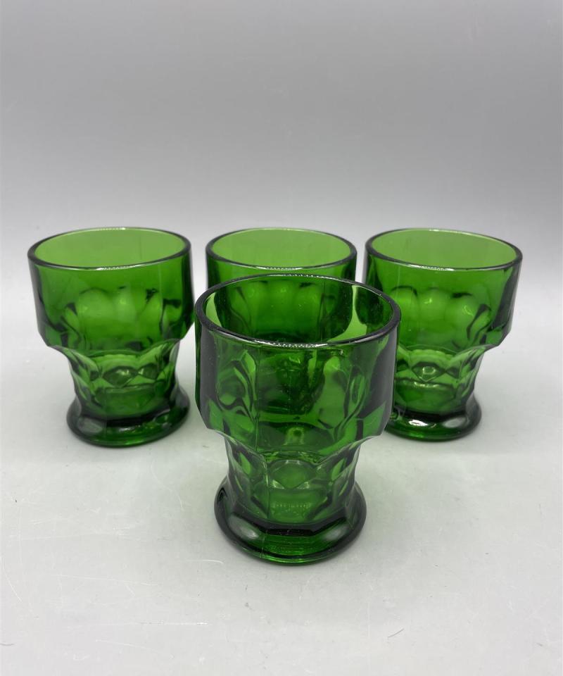 Retro Italialaiset vihreät juomalasit 4kpl