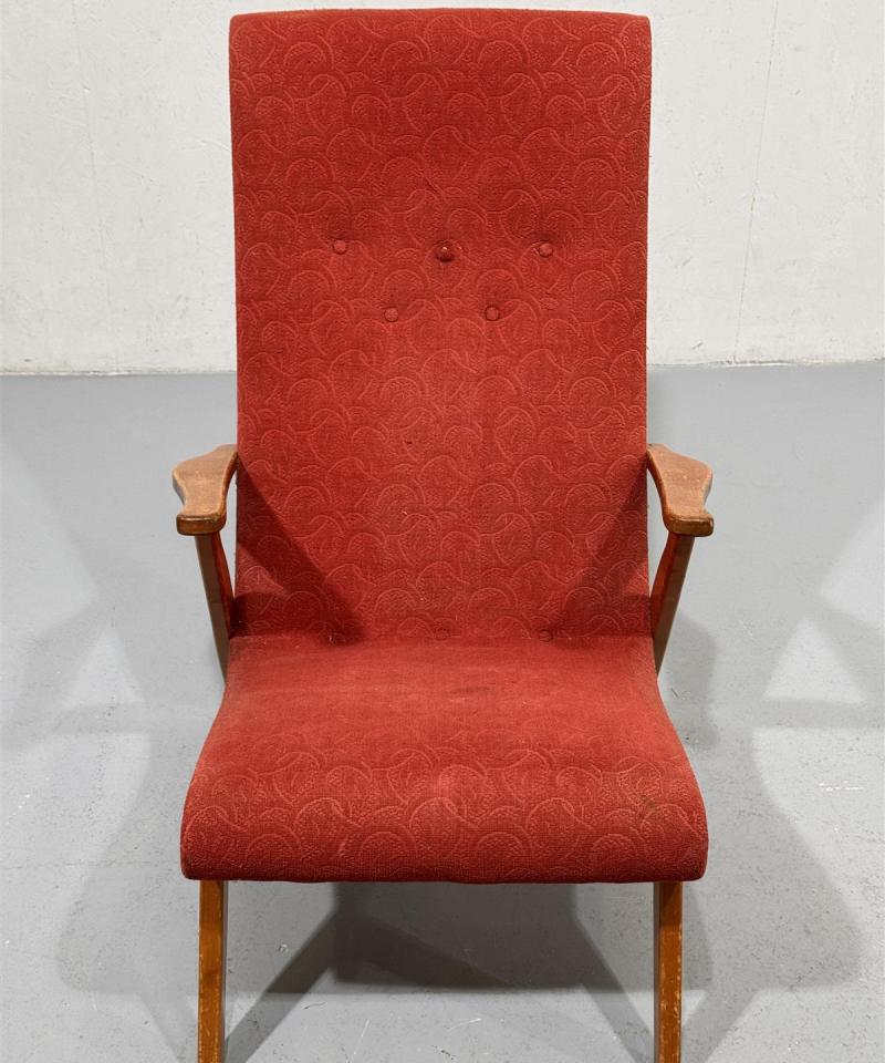 Vintage nojatuoli punainen