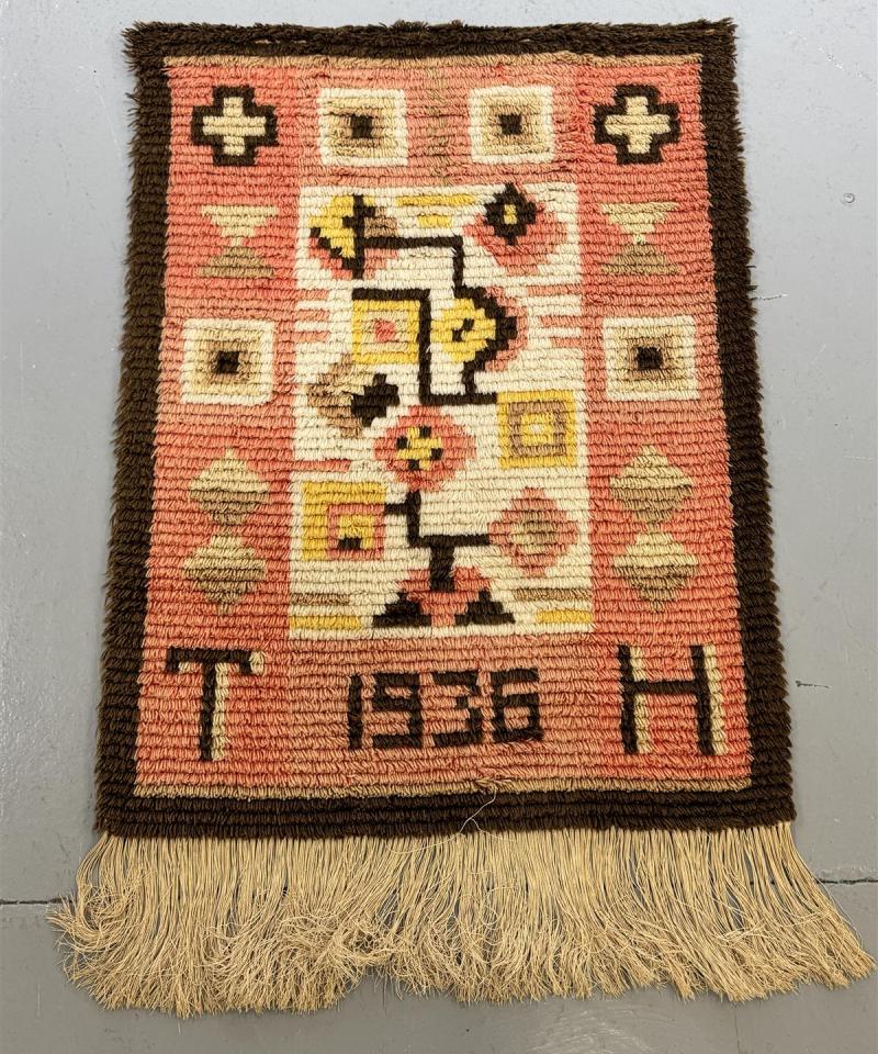 Vintage 1936 ryijy 71x95