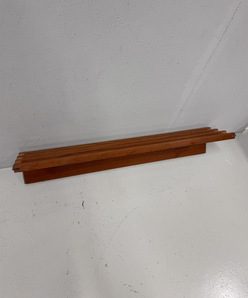 Vintage teak 60-luku hattuhylly 100cm