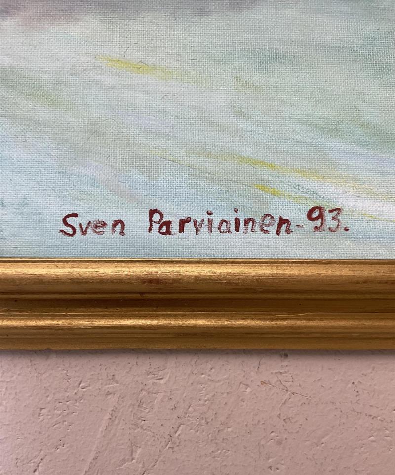 Taulu maisema öljyväri, Sven Parviainen -93