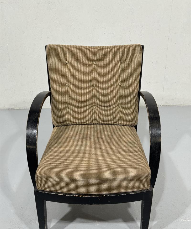 Vintage 50-luku nojatuoli kangas musta