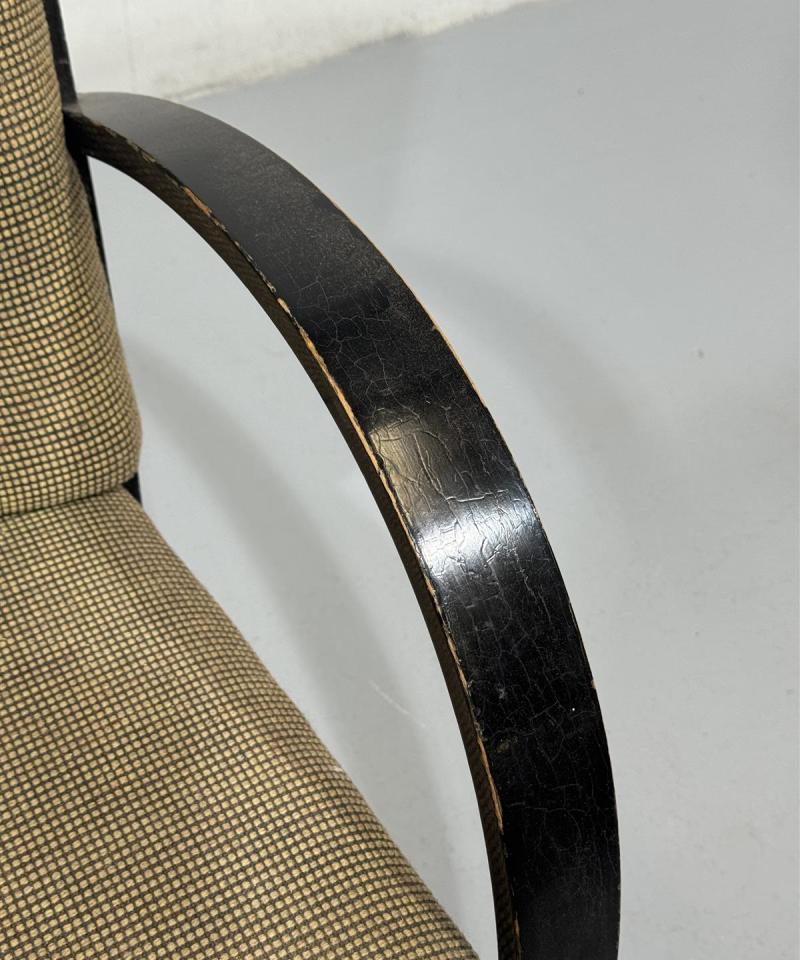 Vintage 50-luku nojatuoli kangas musta