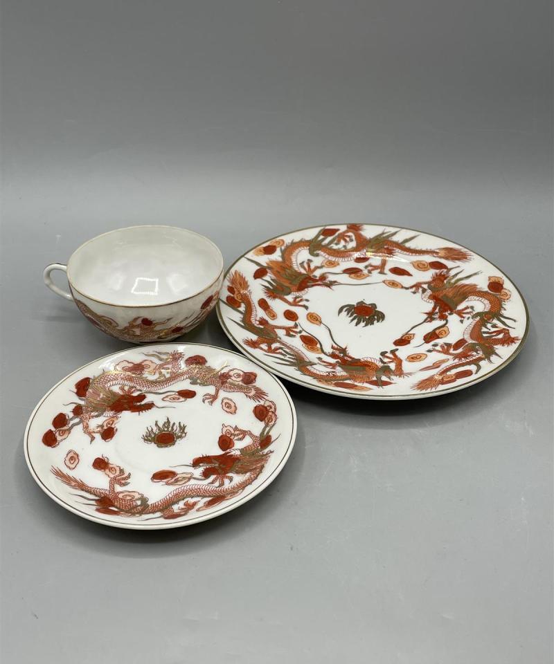 Japanilainen posliini teekuppisetti 10-osaa