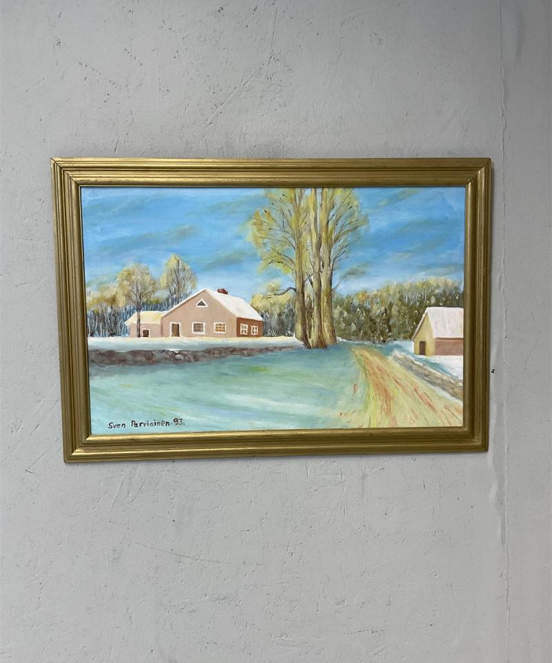 Taulu maisema öljyväri, Sven Parviainen -93
