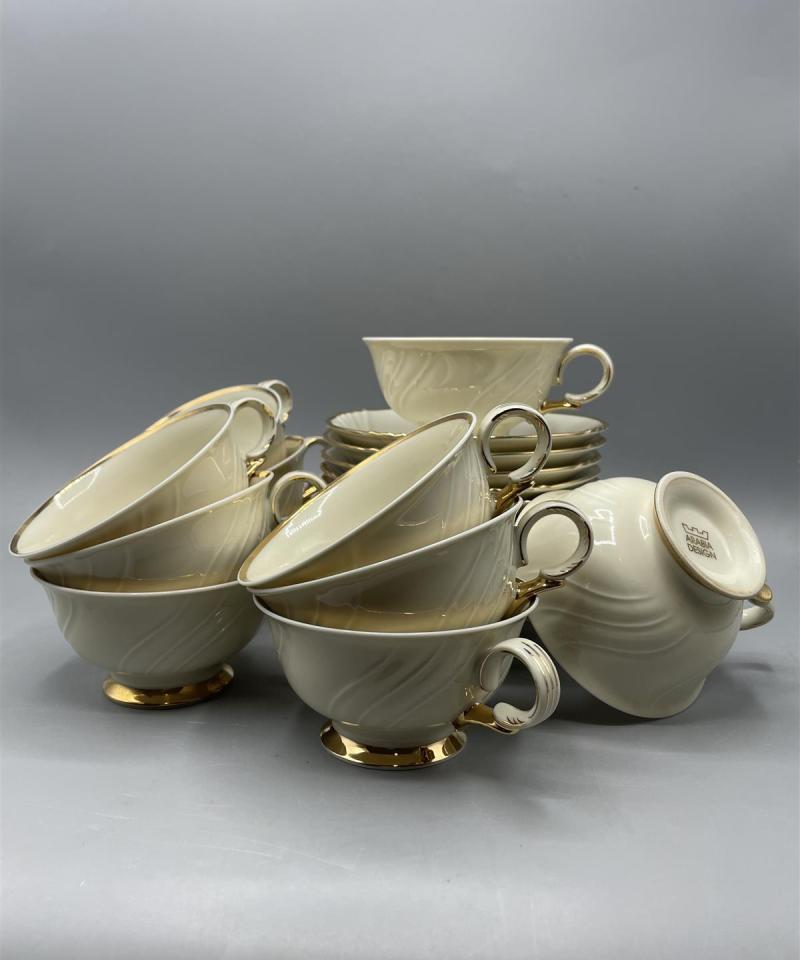 Arabia Kultakoriste kahvikupit 11kpl