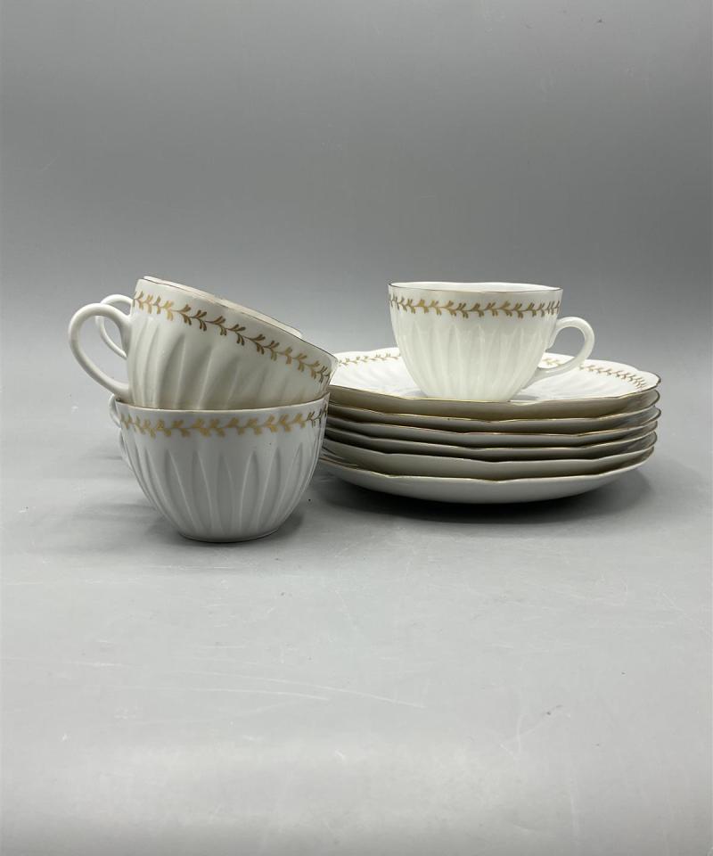 Arabia Keiju kahvikupit 5kpl, lautaset 6kpl