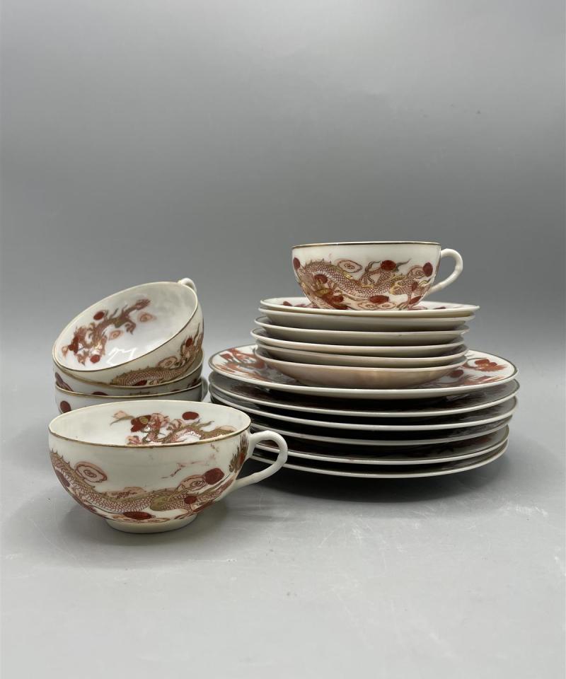 Japanilainen posliini teekuppisetti 10-osaa