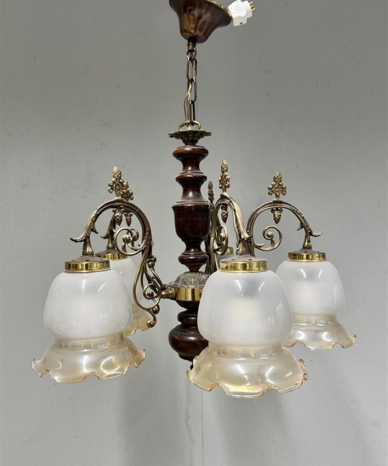 Vintage rokokoo kattokruunu 5 kupua