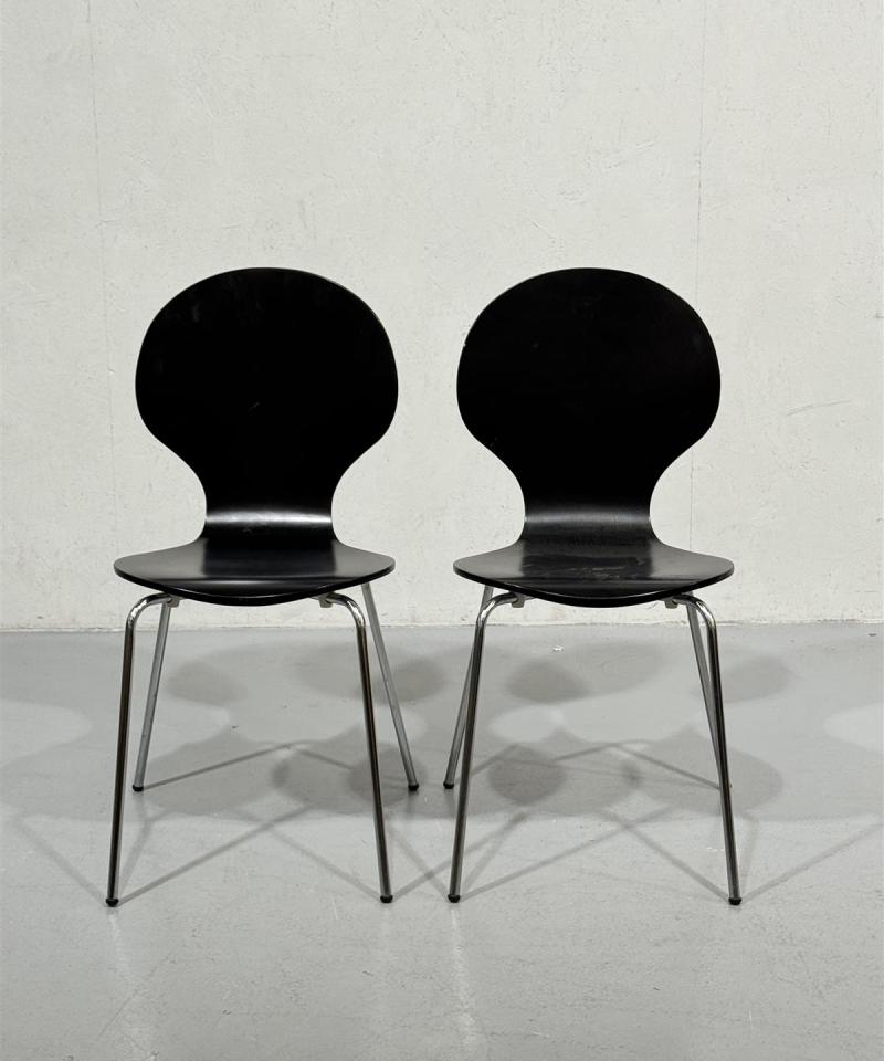 Moderni tuoli, musta (2 kpl)