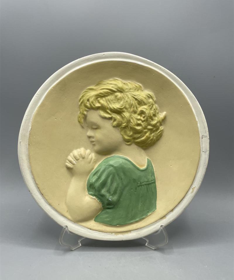 Vintage ”rukoilija” seinälautanen, puinen