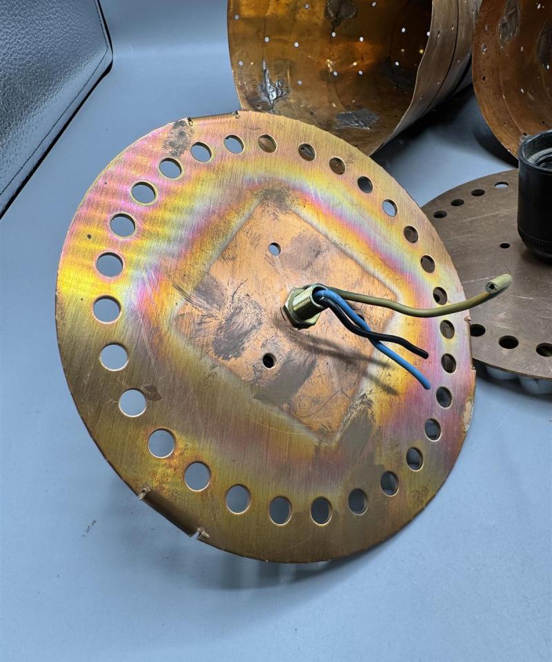 Vintage kuparikartio valaisimet (2 kpl)