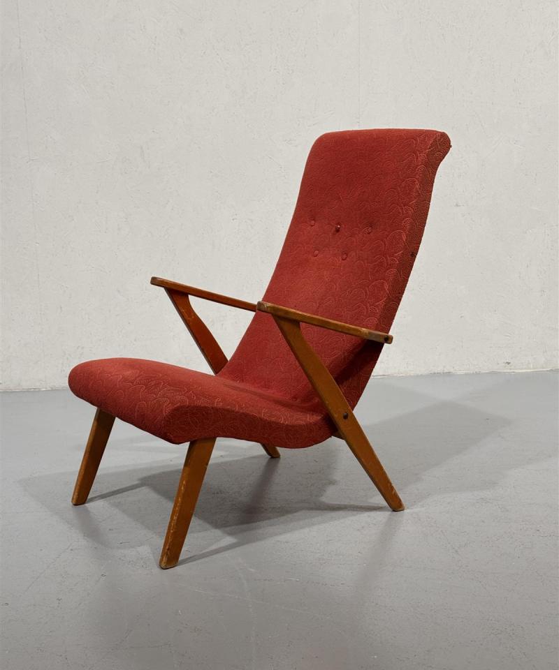 Vintage nojatuoli punainen