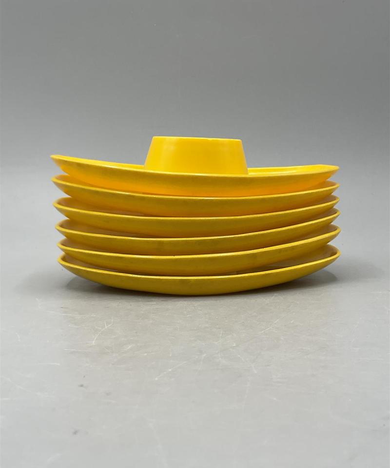 Sarvis retro munakupit keltainen 6kpl