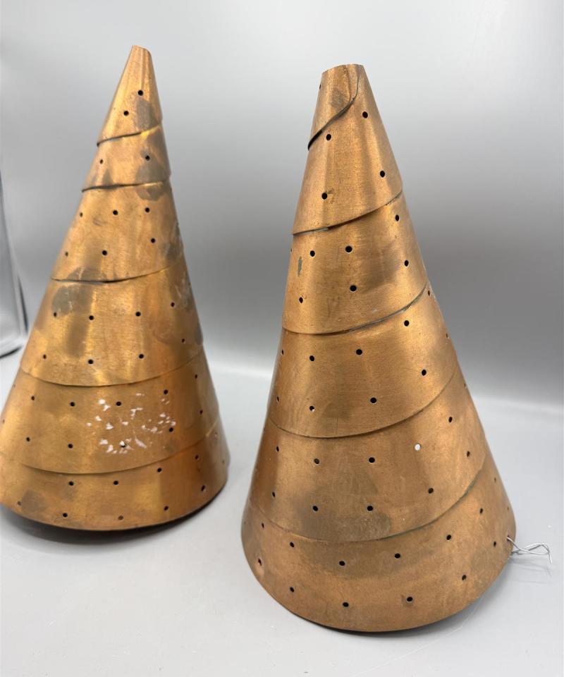 Vintage kuparikartio valaisimet (2 kpl)