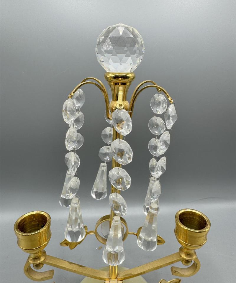 Kynttilänjalka kristalli ja marmori