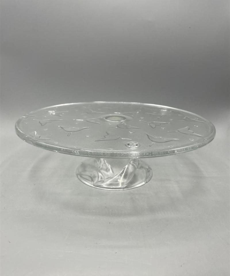 Lasinen jalallinen kakkulautanen