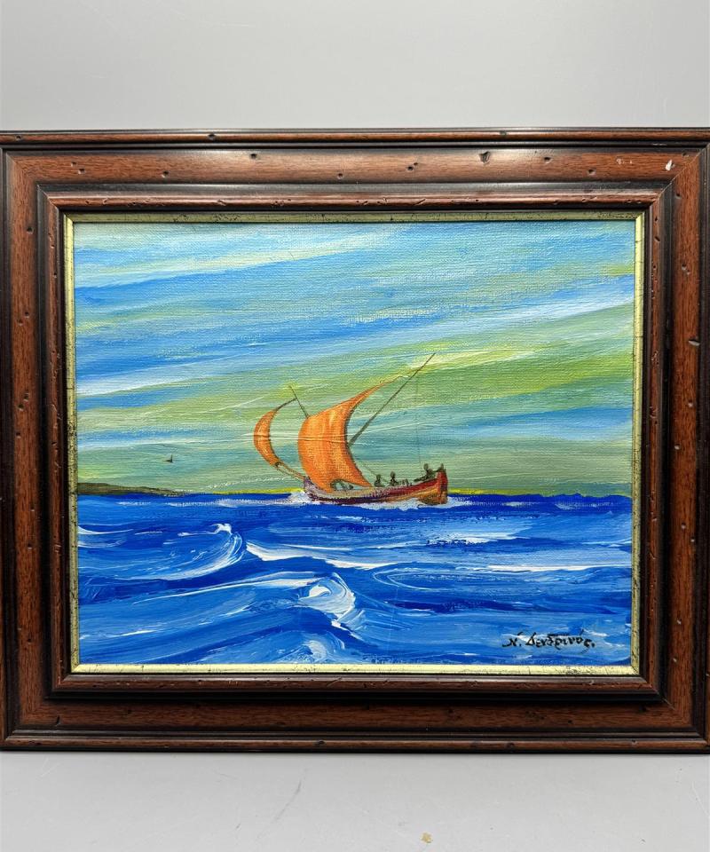 Taulu öljyvärimaalaus merimaisema N Denderov