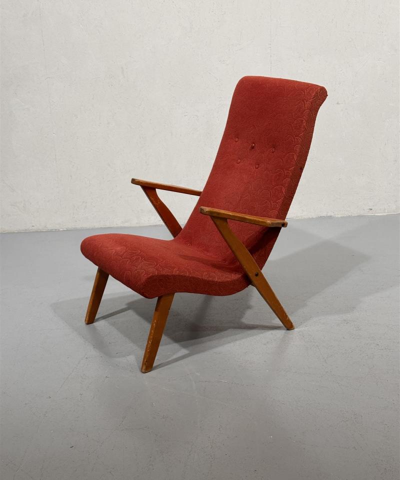 Vintage nojatuoli punainen