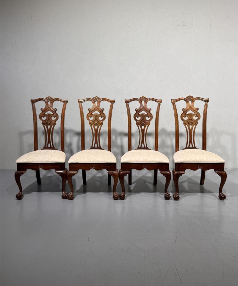 Chippendale tuolit puu, ruskeat (4 kpl)