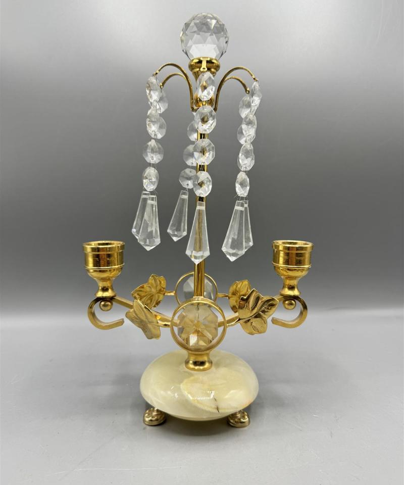 Kynttilänjalka kristalli ja marmori