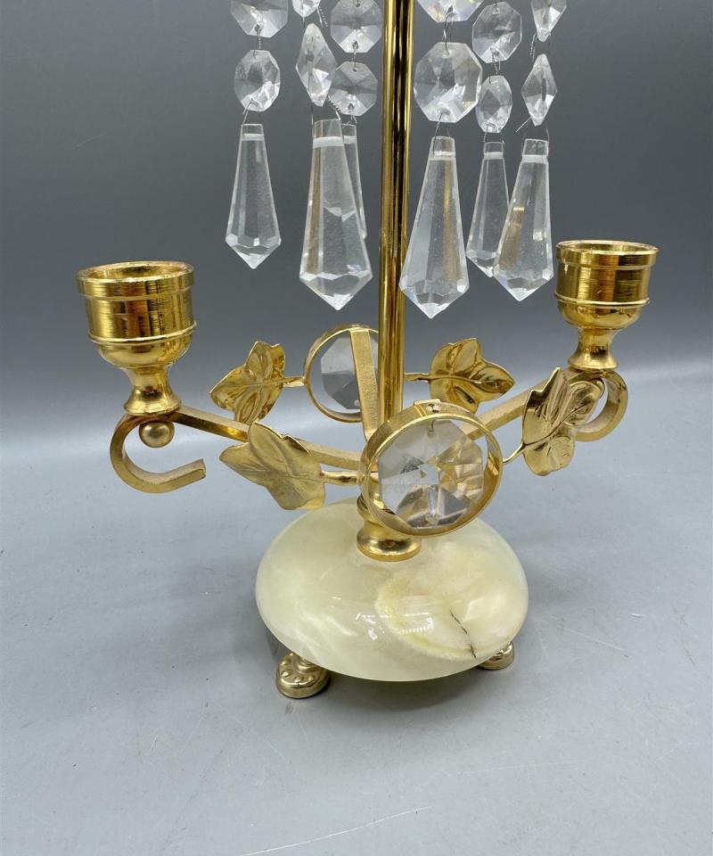 Kynttilänjalka kristalli ja marmori