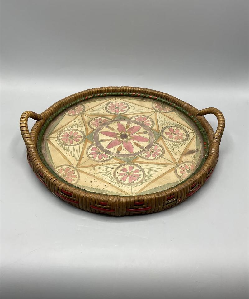 Vintage tarjotin rottinki