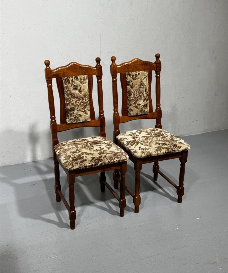 Vintage rustiikki tuolit, ruskeat (2 kpl)