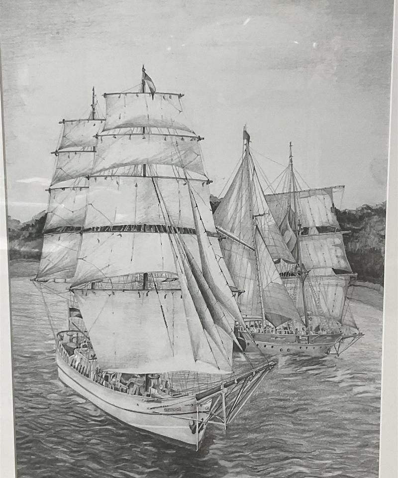 Piirros purjelaivoista