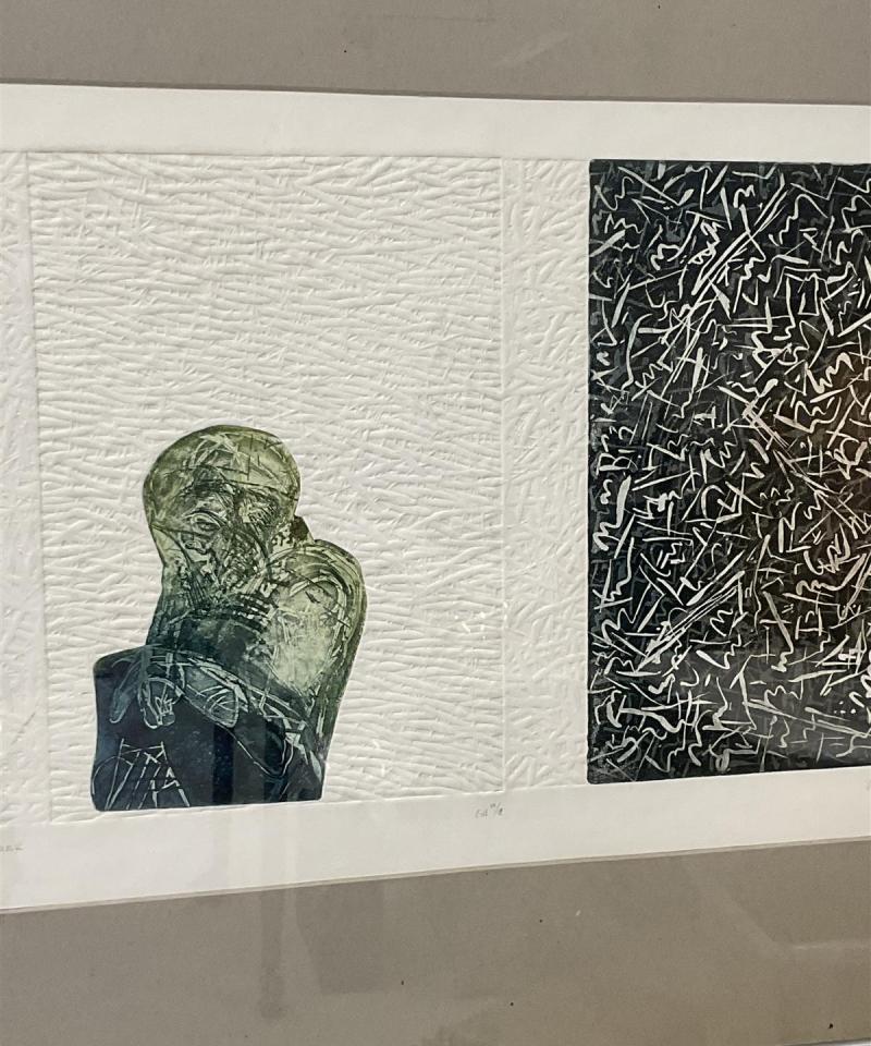 Taulu Abstrakti grafiikkateos, signeerattu