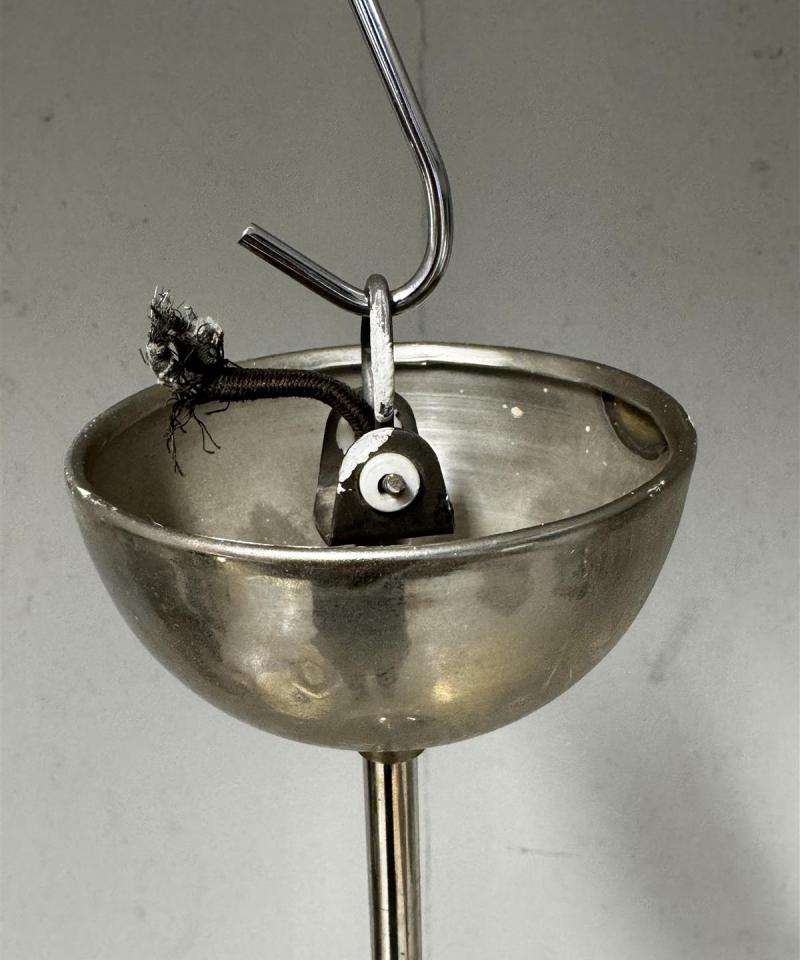 Vintage pallovalaisin maitolasi ja kromi