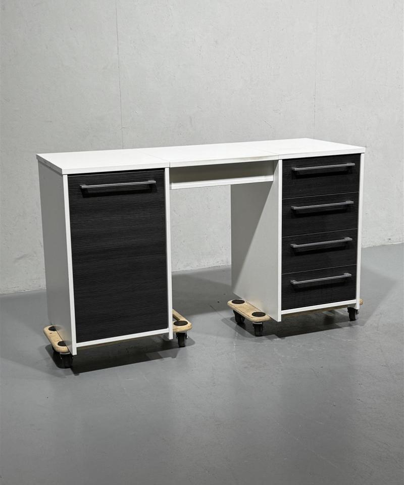 Moderni työpöytä 130x50 peilillä antrasiitti