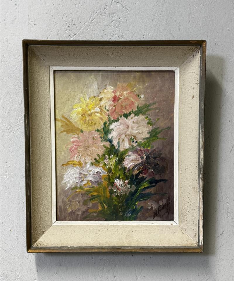 Taulu öljyvärimaalaus kukka-asetelma H Finell