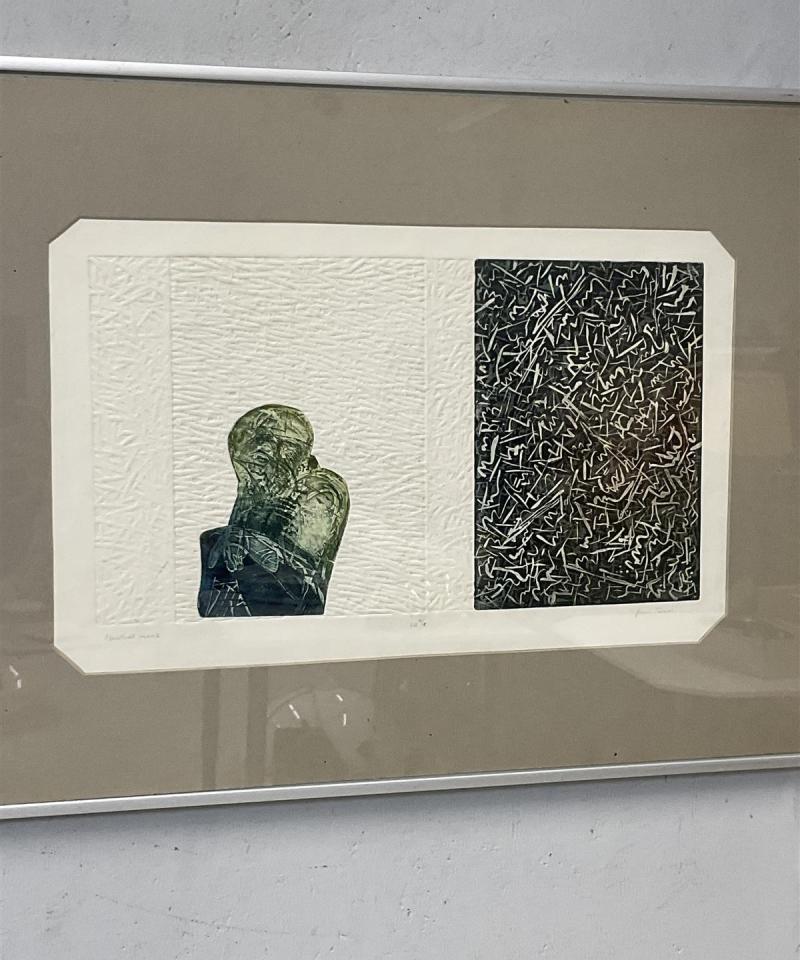 Taulu Abstrakti grafiikkateos, signeerattu